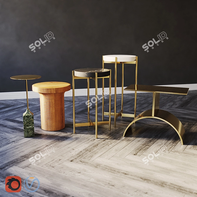 Modern Side Tables Set - Vol.02 3D model image 2