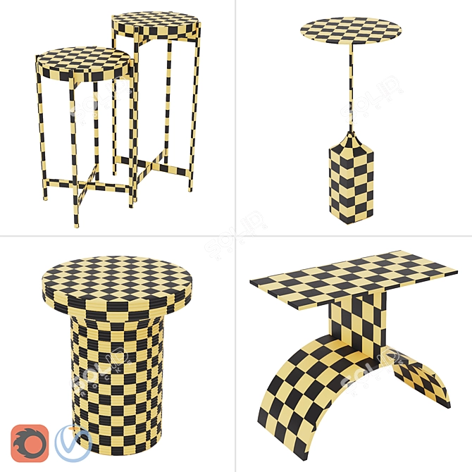 Modern Side Tables Set - Vol.02 3D model image 4