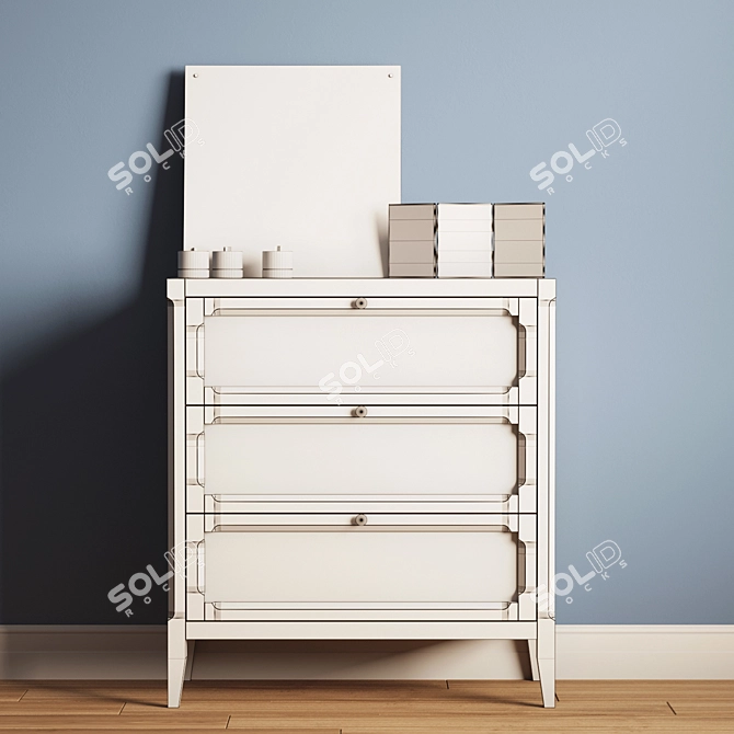 Eugénie Chest of 3 Drawers: Elegant Storage Solution 3D model image 2