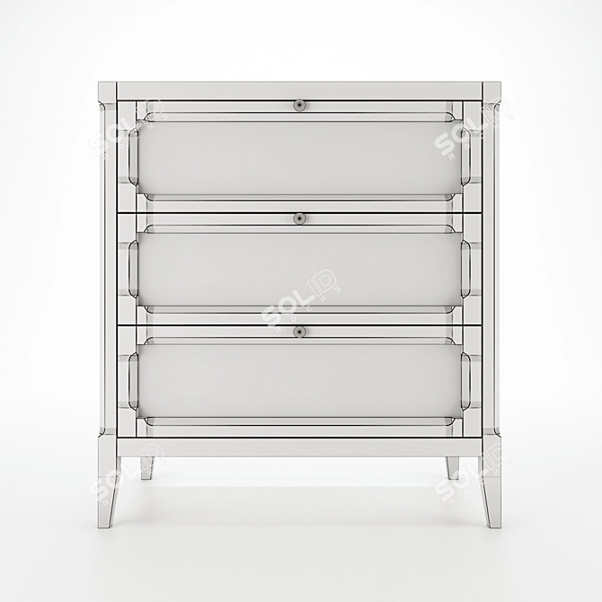 Eugénie Chest of 3 Drawers: Elegant Storage Solution 3D model image 4