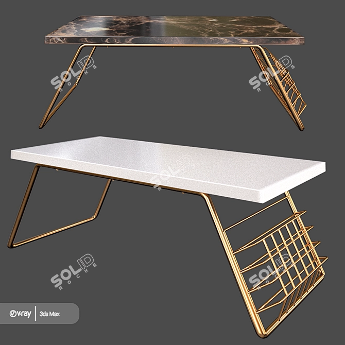 Modern Sled Coffee Table | Ivy Bronx Hoffman 3D model image 1