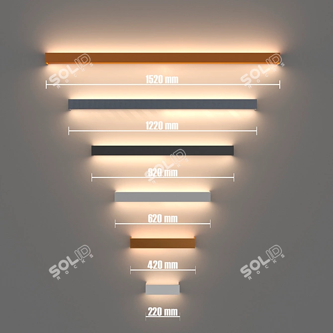 Sleek Luminance Wall Fixture 3D model image 2