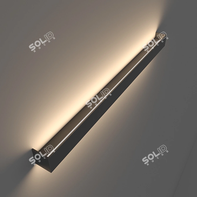 Sleek Luminance Wall Fixture 3D model image 5