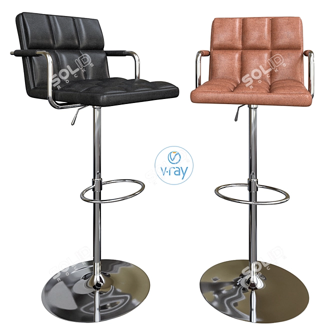 Valdis Adjustable Height Bar Stool 3D model image 1