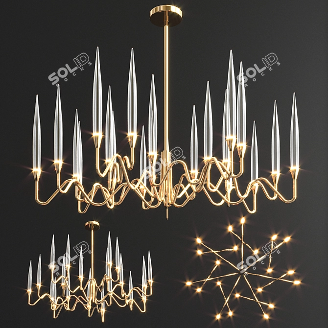 Elegant Il Pezzo Mancante Chandelier 3D model image 1