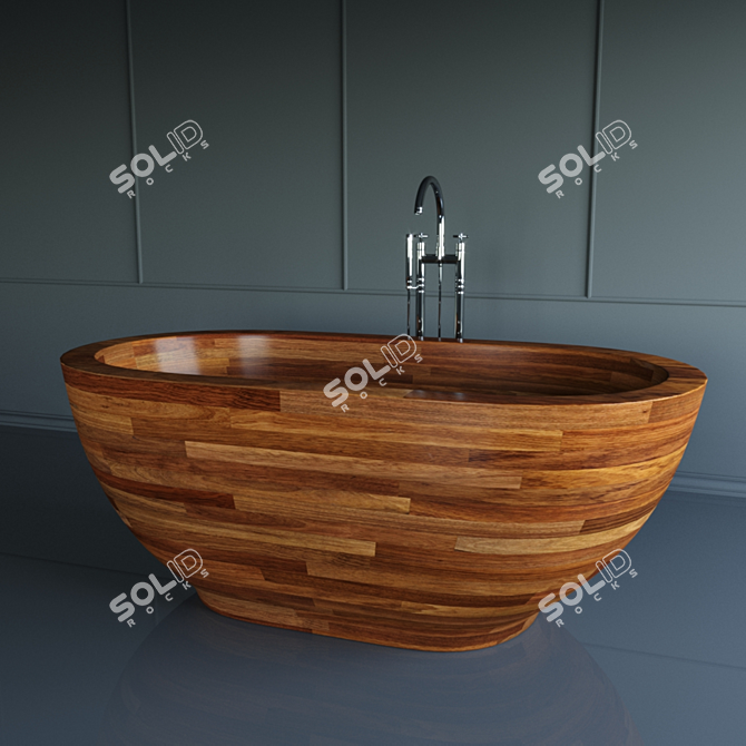 Luxury Wood Bathtub: Aquatica Karolina 2 3D model image 2