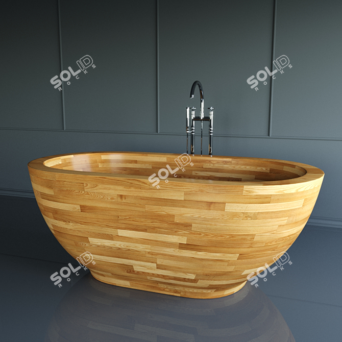 Luxury Wood Bathtub: Aquatica Karolina 2 3D model image 3