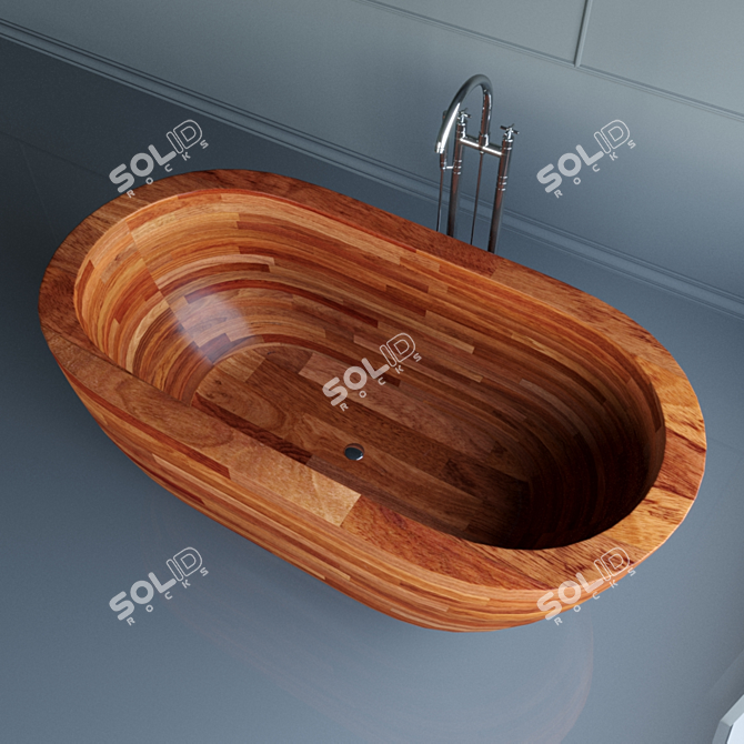 Luxury Wood Bathtub: Aquatica Karolina 2 3D model image 4