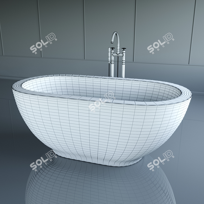 Luxury Wood Bathtub: Aquatica Karolina 2 3D model image 5