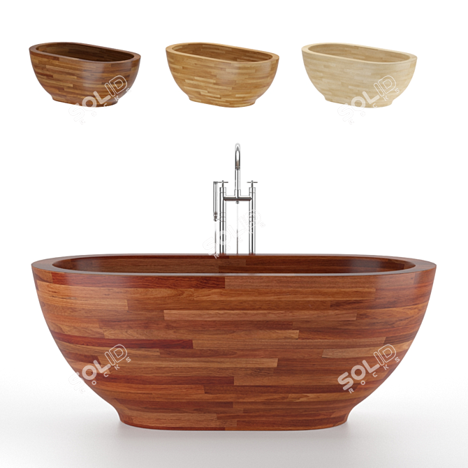 Luxury Wood Bathtub: Aquatica Karolina 2 3D model image 6