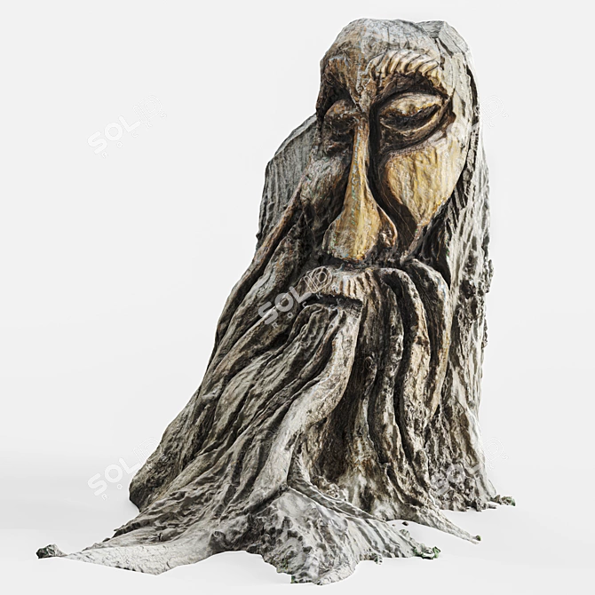 3D Sculpted Stump: High-Quality Scan 3D model image 1