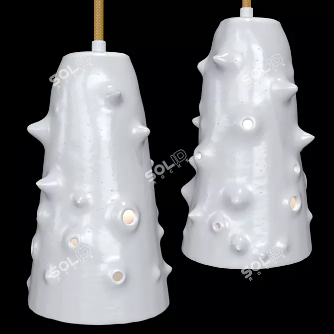 Sleek Ceramic Pendant Lamp 3D model image 1