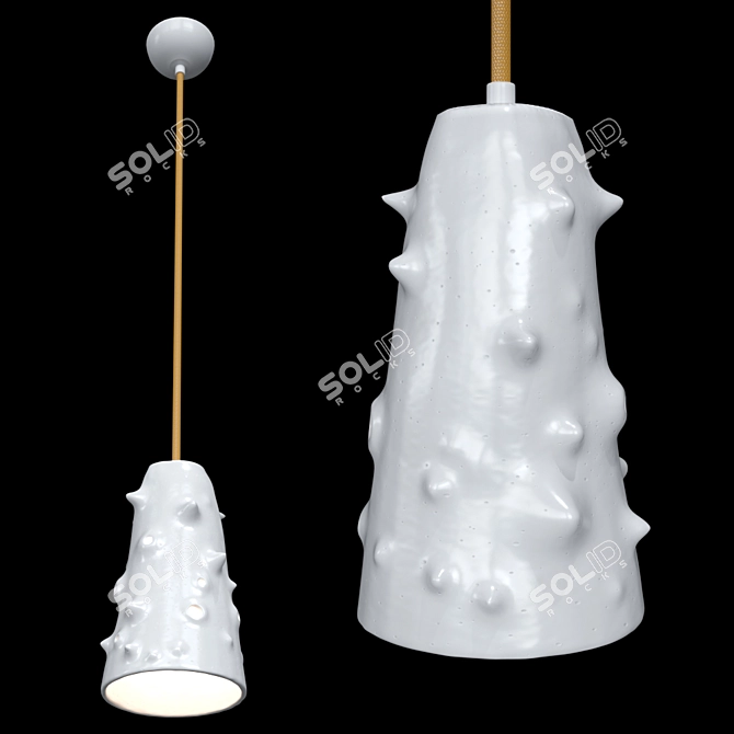 Sleek Ceramic Pendant Lamp 3D model image 2