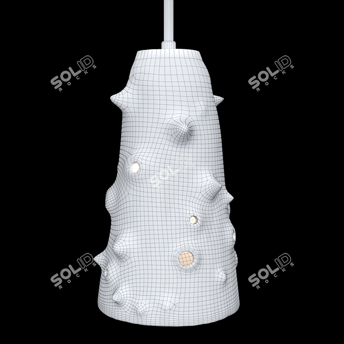 Sleek Ceramic Pendant Lamp 3D model image 3