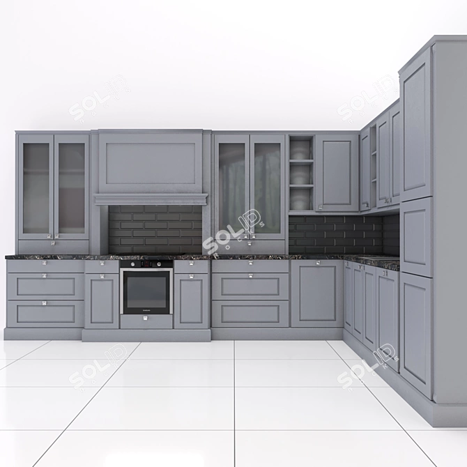 Stylish Kitchen Set: Practical and Modern 3D model image 2