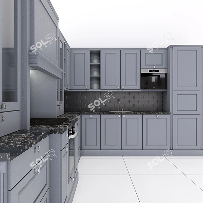 Stylish Kitchen Set: Practical and Modern 3D model image 3