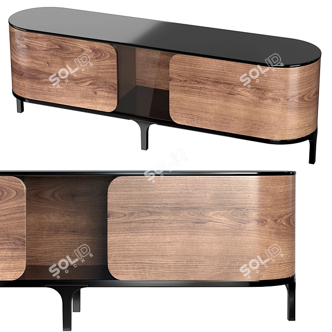 Metamorphic Elegance: Roller Sideboard 3D model image 1