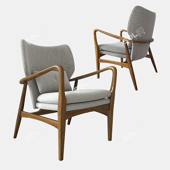 Aarhus Mid Century Armchair 3D model image 8