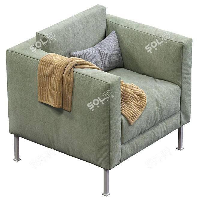 Box Armchair: Modern Design,
Comfort & Style 3D model image 3