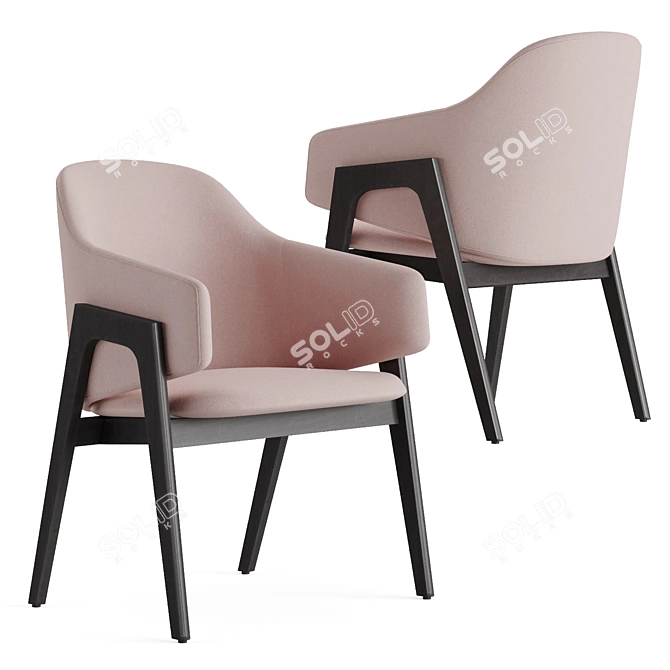 Elegant Linley Savile Dining Chair 3D model image 2