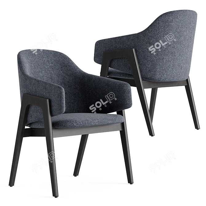 Elegant Linley Savile Dining Chair 3D model image 3