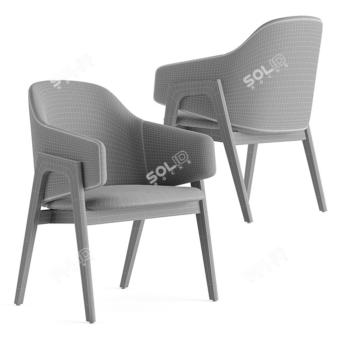 Elegant Linley Savile Dining Chair 3D model image 4