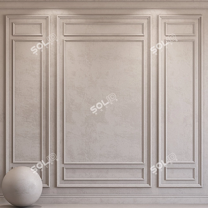 Elegant Plaster with Molding 3D model image 1