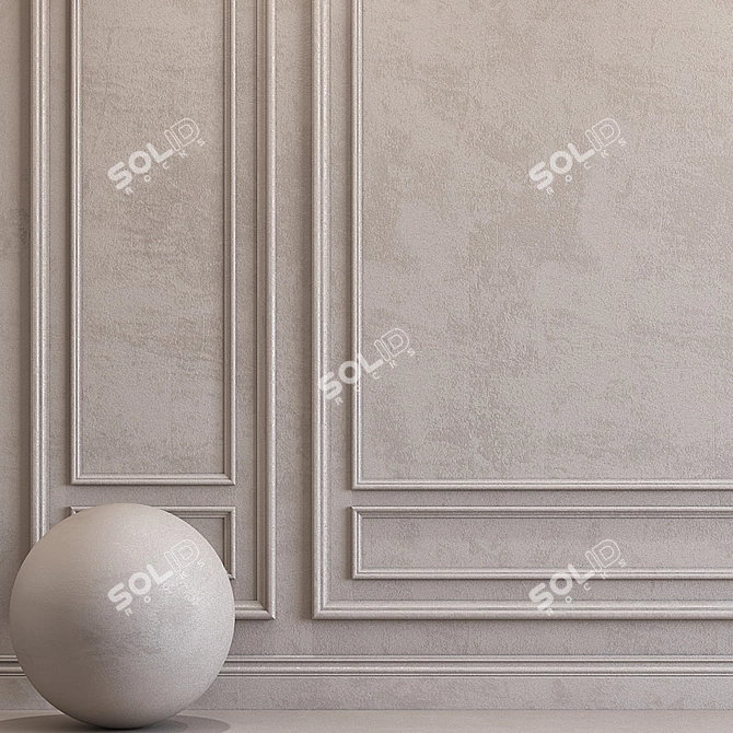 Elegant Plaster with Molding 3D model image 2