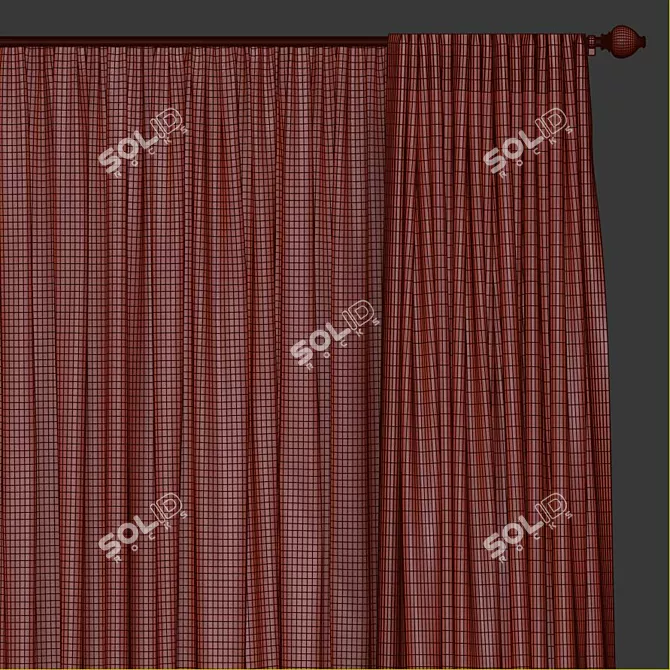 Title: Modern Mesh Curtain 3D model image 3