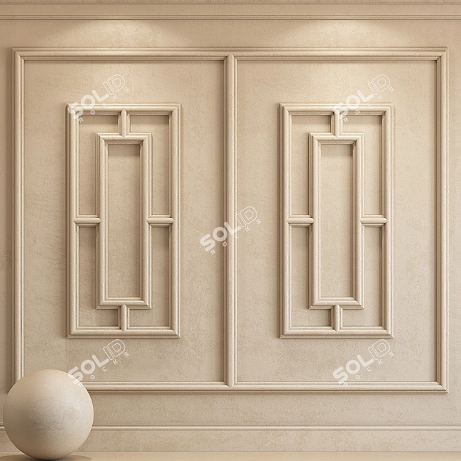 Elegant Plaster Molding 48 3D model image 1