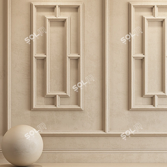 Elegant Plaster Molding 48 3D model image 2