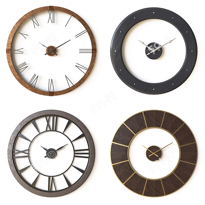 Timeless Elegance: Uttermost Wall Clock 3D model image 1