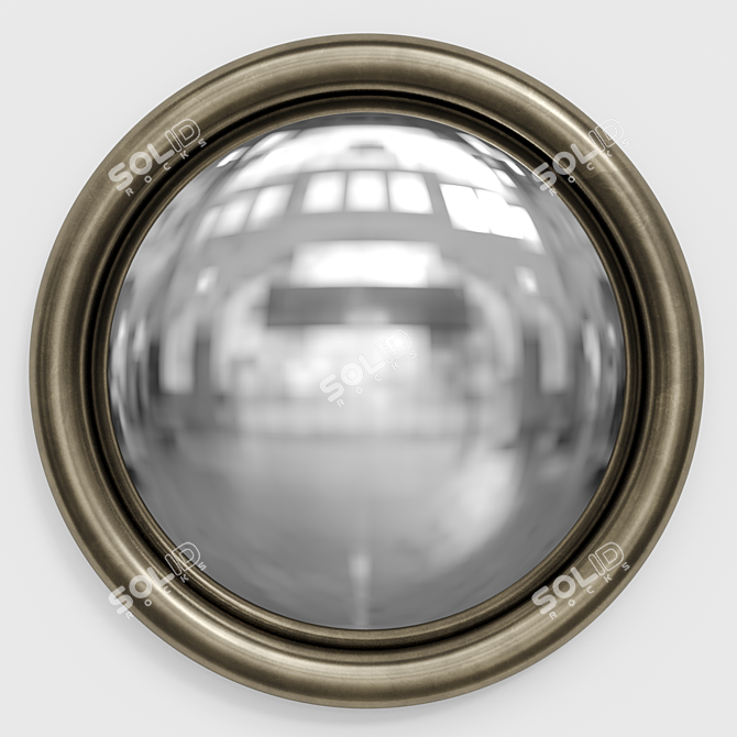 Sleek Bronze Fish Eye Mirror 3D model image 1