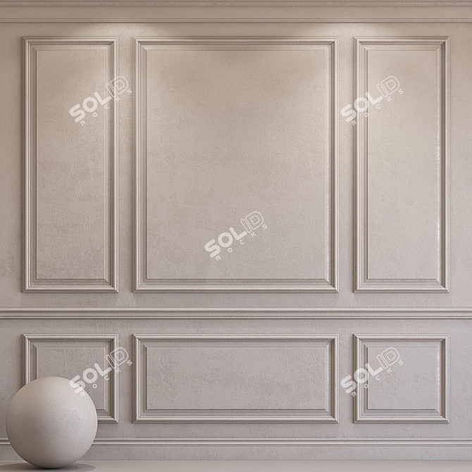 Elegant Molding Plaster 52 3D model image 1