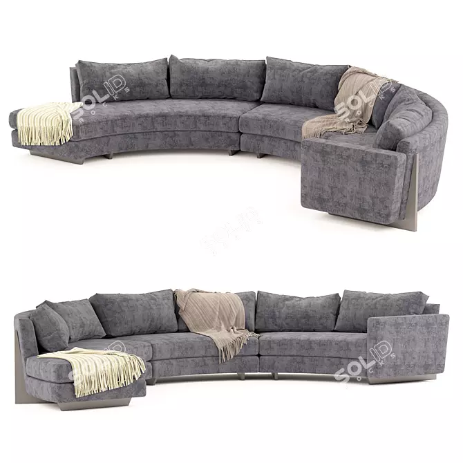 Stylish Circular Sofa: Thayer Coggin 3D model image 1