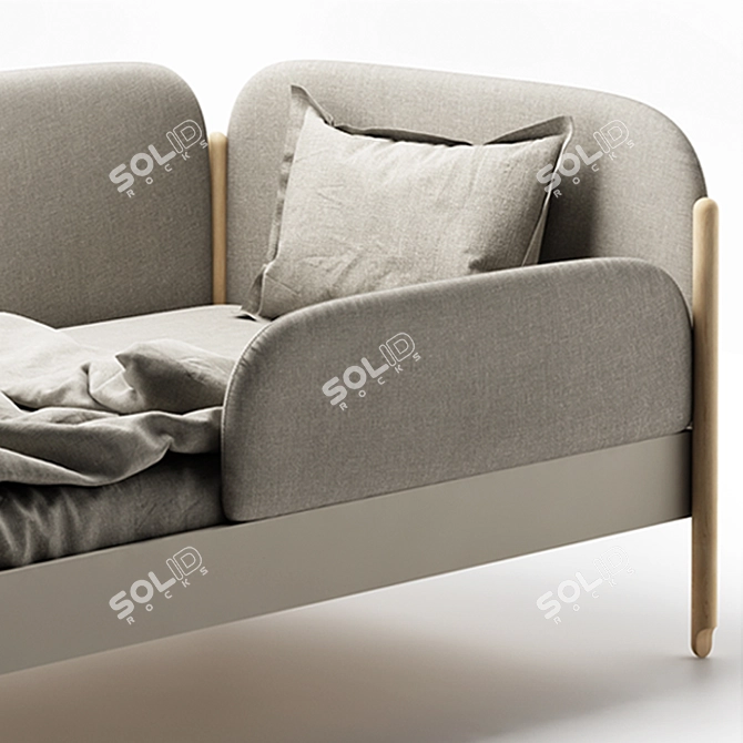 Modern Single Bed Frame 3D model image 3