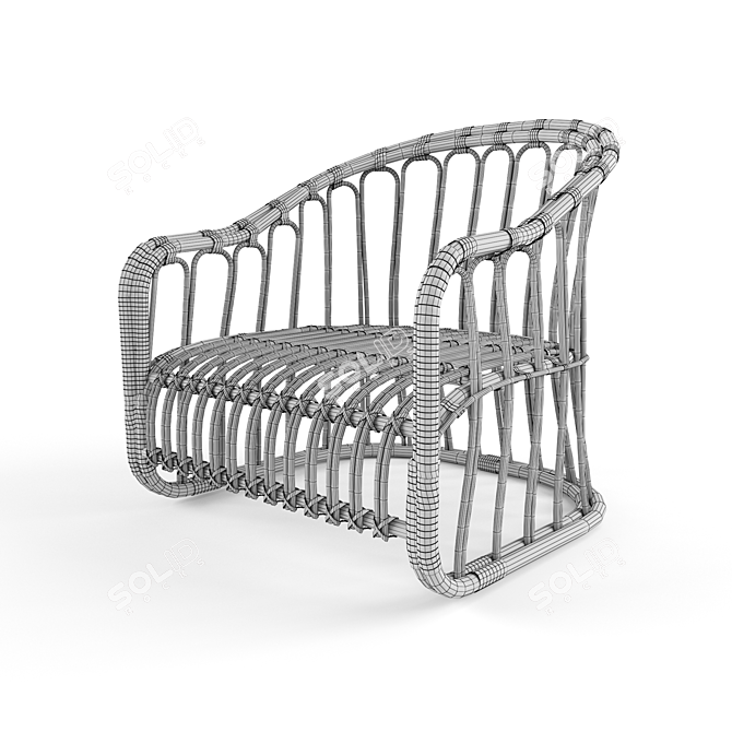 Boholounge Rattan Lounge Chair 3D model image 2