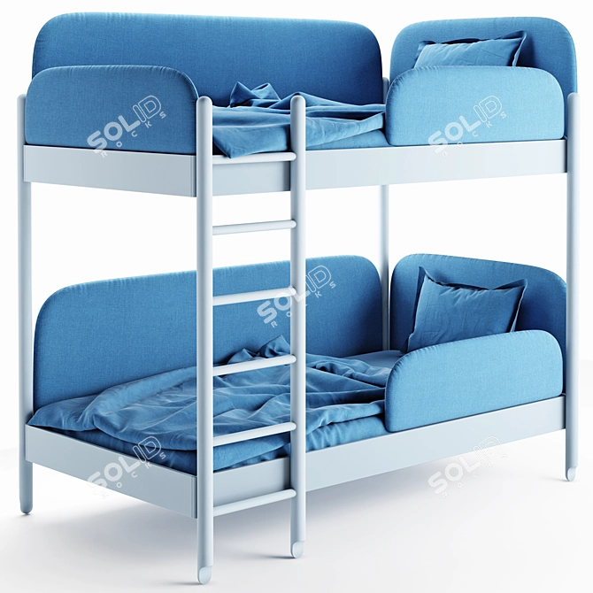 Modern Twin Bunk Bed 3D model image 2