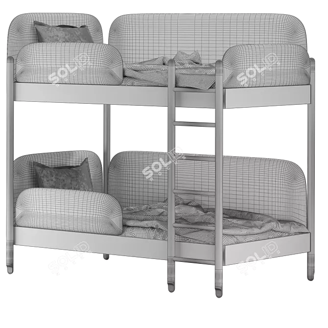 Modern Twin Bunk Bed 3D model image 5