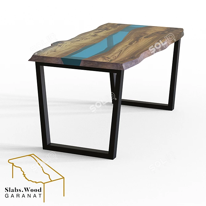 Rustic River Table by Slabs.Wood 3D model image 2
