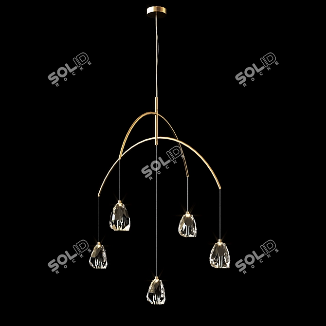 Glamour Arced Crystal Chandelier 3D model image 1