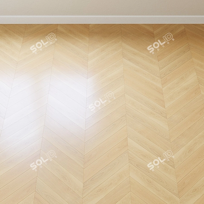 Upofloor Oak Parquet Board: French Oak, Linear Chevron 3D model image 4