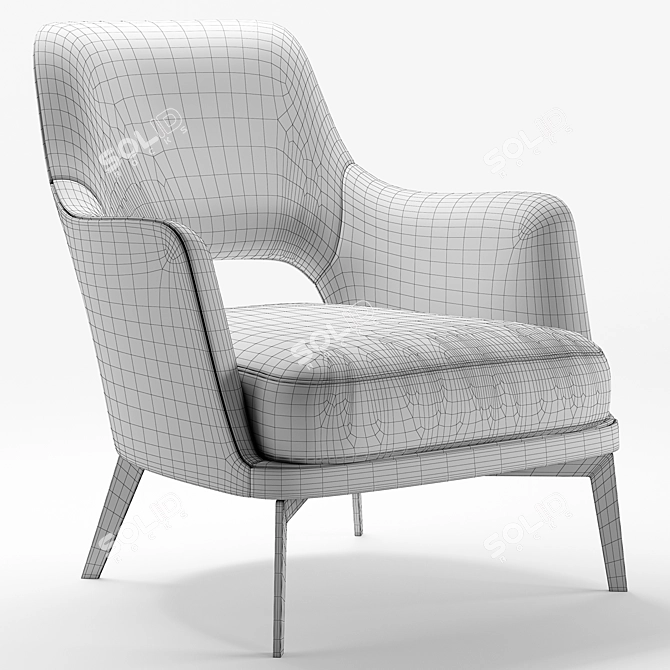 Elegant Flexform Gatsby Armchair 3D model image 4