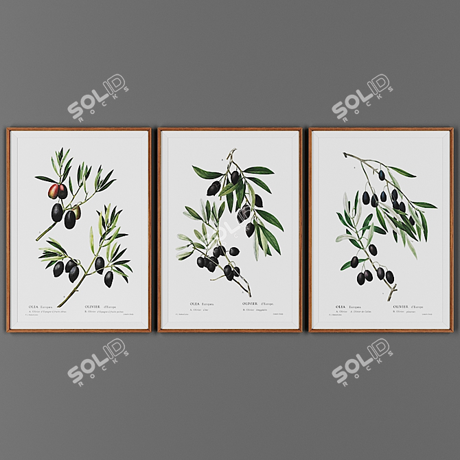 Wooden Frame Picture Set 3D model image 1