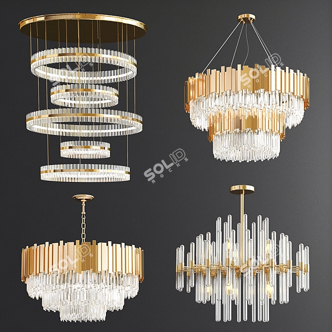 Exclusive Chandelier Collection: 77 Luxe 3D model image 1