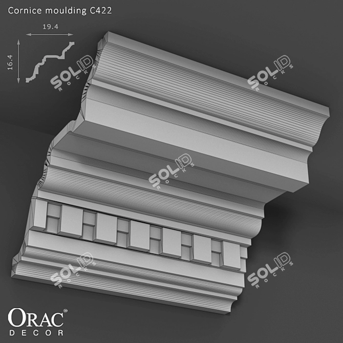 Classic Elegance: OM Cornice C422 3D model image 2