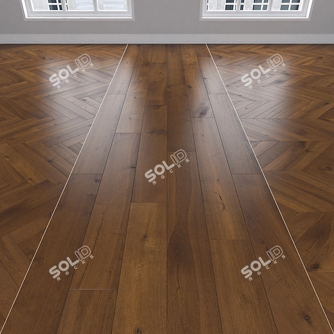 Oak Parquet: Herringbone, Linear & Chevron 3D model image 1