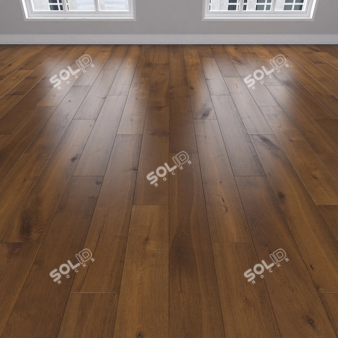 Oak Parquet: Herringbone, Linear & Chevron 3D model image 2