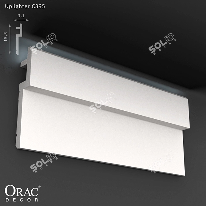 Modern LED Uplighter - Steps Collection 3D model image 1