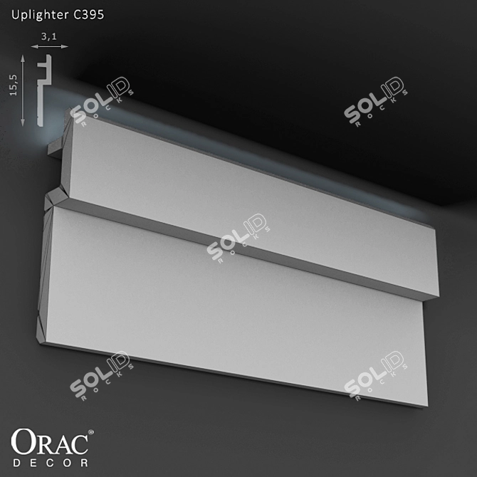 Modern LED Uplighter - Steps Collection 3D model image 2